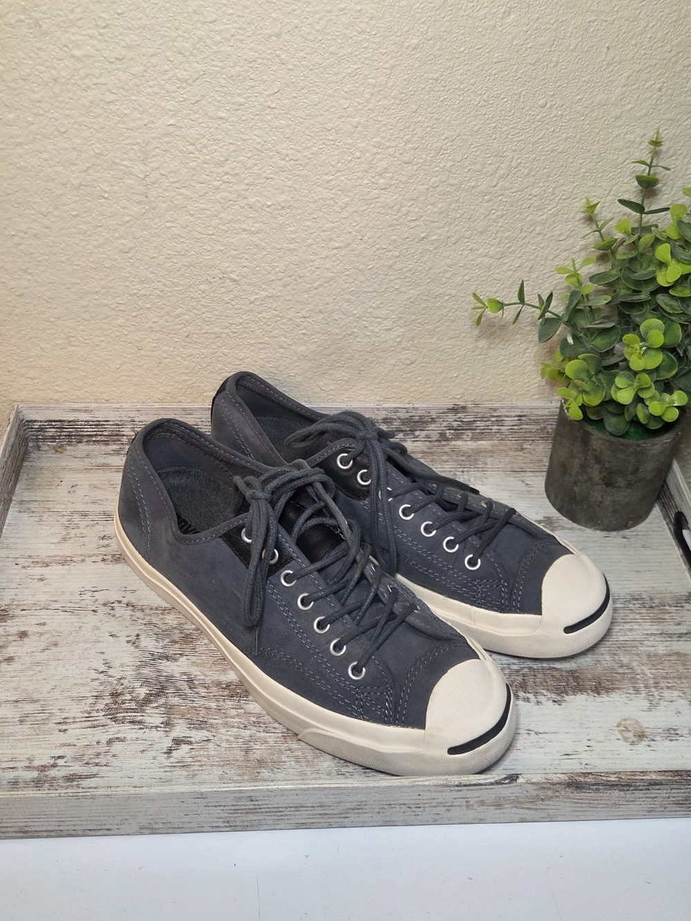 Vintage Jack Purcell Converse Dark Gray Canvas Low-Top Sneakers M9, W10.5